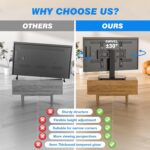 Rfiver Universal Swivel TV Stand for 27-50 55 60 Inch TVs, Height Adjustable Table Top TV Stand Mount Hold up to 88 lbs, Pedestal TV Stands with Tempered Glass Base, Replacement TV Mount Stand - Image 8