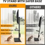 TVON Floor TV Stand with Power Outlet, TV Mount Stand for 32-60 inch TVs up to 88 lbs, Swivel TV Stand Mount with Height Adjustment and Safety Wood Base for Office, Corner, Max VESA 400x400mm - Image 3