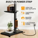 TVON Floor TV Stand with Power Outlet, TV Mount Stand for 32-60 inch TVs up to 88 lbs, Swivel TV Stand Mount with Height Adjustment and Safety Wood Base for Office, Corner, Max VESA 400x400mm - Image 4