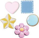 Ann Clark Basic Cookie Cutters 5-Pc. Set (Star, Heart, Circle, Square, Flower) Made in USA - Image 3
