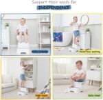 Toddler Step Stool for Bathroom Sink, 2-Pack Kids Toilet Potty Step Stools, Heavy Duty Baby Child Stepping Stool with Handle for Toddlers Kitchen Counter Bedroom Nursery Room (White) - Image 6