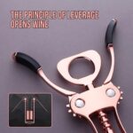 Wine Opener, Zinc Alloy Premium Wing Corkscrew Wine Bottle Opener with Multifunctional Bottles Opener, Upgrade - Image 8