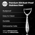 Vegetable Peeler, Premium Stainless Steel Potato Peeler, High Tensile Ultra Sharp Blade Fruit and Food Slicer, Y Shaped with Ergonomic Non-Slip Handle, Dishwasher Safe with 5 Years Warranty - Image 6