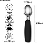 Urbanstrive Ice Cream Scoop Stainless Steel, Ice Cream Scooper Professional Large Ice Cream Scoops With Non-Slip Rubber Handle, Ice Cream Spade for Cookie Dough, Gelato, Sorbet, Melon (Black) - Image 3