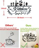 Kitchen Wall Decor 3D-DIY Silver Black Bless This Home for Kitchen Decor Wall Art for Dining Room Living Room Decoración para Cocina - Image 3