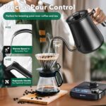 Gooseneck Electric Kettle HIYAKOI with ±1℉ Temperature Control, Pour Over Kettle for Coffee & Tea, 1200W Rapid Heating, Stainless Steel Water Boiler with 12H Keep Warm & Built-in Timer, 0.8L/27oz - Image 5