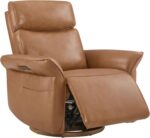 CHITA Genuine Leather Power Recliner Chair, Electric Triple-Motor Swivel Glider Nursery Rocking Chair with Adjustable Power Headrest and Lumbar Support, GREENGARD Gold Certified, Saddle Brown - Image 2