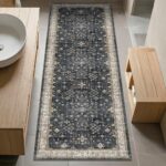 Black Boho Washable 2x6 Runner Rugs for Hallway Kitchen Bedroom Beside Laundry Room Bathroom Rug, Pet & Kids Friendly, Non Slip Low Pile Stain Resistant Soft Foldable Long 24 x 72 Floor Carpet - Image 9