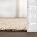 nuLOOM 9'6" x 13'6" Elfriede Jute & Cotton Hand Woven Area Rug, Natural, Solid Rustic Farmhouse Style, Weaved Design, Natural Fiber, for Bedroom, Living Room, Dining Room, Hallway, Office, Entryway - Image 3