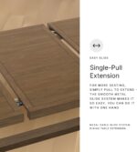 Signature Design by Ashley Cabalynn Farmhouse Dining Extension Table with 1 Removable Center Leaf, Light Brown - Image 11