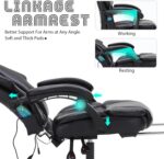 Massage Office Chair with Foot Rest 6 Points Vibration and Heat Home Office Desk Chairs for Heavy People 400lbs Reclining Managerial Chairs Ergonomic Executive Chair (Black) - Image 9