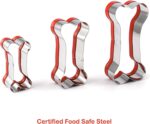 3-Piece Dog Bone Cookie Cutters Set - Dog Treats Cutters, Bone Shapes, 2.4" to 3.9" Soft PVC Coated - Image 6