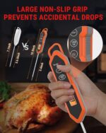 TempPro TP15H Waterproof Instant Read Meat Thermometer for Cooking, Digital Food Thermometer with Backlight & Calibration, Cooking Thermometer for BBQ, 10.47 x 1.16 x 0.69 (Previously ThermoPro) - Image 4