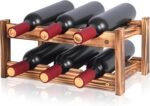 6-Bottle Wooden Wine Rack – 2-Tier Tabletop Countertop Space-Saving Wine Holder with Screwdriver Included, Easy Assembly Wine Storage Shelf for Kitchen, Bar, Pantry & Home Decor - Image 2