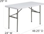 Flash Furniture Elon 4' Rectangular All-Occasion Plastic Folding Event Table, Folding Banquet Table for Indoor/Outdoor Events, White - Image 4