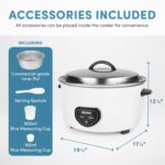Aroma Housewares Commercial 60-Cup (Cooked) / 14Qt. Rice & Grain Cooker (ARC-1430E), White - Image 5