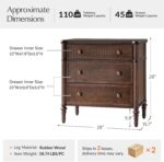 HULALA HOME Traditional End Table with Charging Station, Fluted End Tables with Wood Drawers and Solid Wood Spindle Legs, 28 Inch Wide Storage Set of 2, Walnut - Image 3