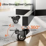 Perlegear Rolling TV Stand, Mobile TV Stand on Wheels for 32-85 Inch Screens up to 132 lbs, Height Adjustable Mobile TV Cart with Metal Shelf, Rolling TV Cart with Lockable Wheels Max VESA 600x400mm - Image 7