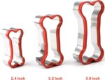 3-Piece Dog Bone Cookie Cutters Set - Dog Treats Cutters, Bone Shapes, 2.4" to 3.9" Soft PVC Coated - Image 3