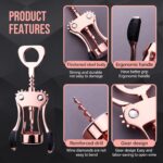 Wine Opener, Zinc Alloy Premium Wing Corkscrew Wine Bottle Opener with Multifunctional Bottles Opener, Upgrade - Image 6