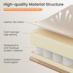 Sweetcrispy Computer Gaming Chair - High Back Ergonomic Desk Chair with Footrest and Lumbar Support, Height Adjustable Task Chair with Linkage Armrests and Headrest, 360°Wheels, Fabric, Khaki - Image 7