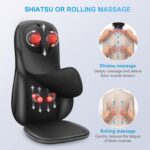 COMFIER Shiatsu Back Massager with Heat, Deep Kneading & Rolling Massage Chair Pad, Chair Massager for Office Home Use Mothers Day Gifts for Womem - Image 4