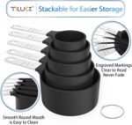TILUCK Measuring Cups & Spoons Set, Stackable Cups and Spoons, Nesting Measure Cups with Stainless Steel Handle, Kitchen Gadgets for Cooking & Baking (Black) - Image 5