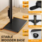 TVON Floor TV Stand with Power Outlet, TV Mount Stand for 32-60 inch TVs up to 88 lbs, Swivel TV Stand Mount with Height Adjustment and Safety Wood Base for Office, Corner, Max VESA 400x400mm - Image 7