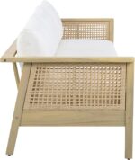 Christopher Knight Home Teras Acacia Wood Outdoor 3 Seater Sofa with PE Wicker Armrest, Solid Wood Patio Sofa with Removable Cushion, Comfy Lounge Sofa for Patio Furniture Set, Light Teak+Beige - Image 7