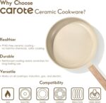 CAROTE 14Pcs Pots and Pans Set Non stick, Ceramic Cookware Set, Non-toxic Kitchen Cooking Set, PFAS and PFOA Free - Image 10