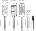 Tongjude Stainless Steel Cheese Grater Set, Set of 5 Kitchen Grater & Peeler & Slicer, Lemon Zester with Cleaning Brush for Vegetable, Fruit, Chocolate - Image 10