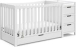 Graco Remi 4-in-1 Convertible Crib & Changer – GREENGUARD Gold Certified, Fits Standard Crib Mattress, Converts to Toddler Bed and Full Bed, 4 Adjustable Mattress Heights (White) - Image 8