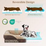 EHEYCIGA Orthopedic XL Dog Bed for Large Sized Dog, 42x30x7.5 Inch Extra Large Memory Foam Dog Couch Bed with Sides, Waterproof Liner & Washable Removable Cover, Bolster Pet Sofa, Brown - Image 3