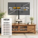 TVON Floor TV Stand with Power Outlet, TV Mount Stand for 32-60 inch TVs up to 88 lbs, Swivel TV Stand Mount with Height Adjustment and Safety Wood Base for Office, Corner, Max VESA 400x400mm - Image 9