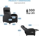 Simple Deluxe Recliner Chair - Adjustable Push Back PU Leather Recliner, Plush Reading Chair & Luxe Sofa Chair for Living Room Chairs or Bedroom Chair, Single Recliner for Home Theater - Image 3