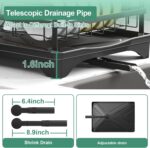 Dish Drying Rack for Kitchen Counter, Large Dish Drying Rack with Utensil Holder & Cutlery Tray, Dish Drainer with Drainboard, Black - Image 7
