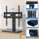 Rfiver Universal Swivel TV Stand for 27-50 55 60 Inch TVs, Height Adjustable Table Top TV Stand Mount Hold up to 88 lbs, Pedestal TV Stands with Tempered Glass Base, Replacement TV Mount Stand - Image 7