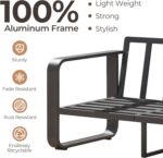 CHITA Aluminum Outdoor 3-Seater Sofa, Patio Furniture with 6.3in Thick High-Resilient Cushions & 100% Aluminum Frame, Modern Outdoor Patio Furniture for Poolside, Deck, Balcony - Image 6