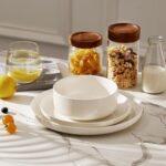 MALACASA 24 OZ Cereal Bowls, Porcelain Soup Oatmeal Bowls Set of 6, Kitchen Ceramic Serving Bowl, Dishwasher Microwave Oven Safe, White, Series LUNA - Image 10