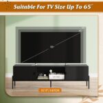 WLIVE TV Stand for 65 Inch TV, Mid Century Modern Entainment Center with 2 Storage Cabinets & Open Shelf, TV Console Table Media with Metal Legs for Living Room, Bedroom, Black - Image 8
