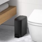 TIPGO Slim Bathroom Trash Can with Lid Soft Close, Step Pedal, 6 Liter / 1.6 Gallon Stainless Steel Trash Bin, Small Garbage Cans for Bedroom, Office, Kitchen (Matte Black) - Image 6