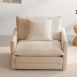 Mixcous Chenille Oversized Accent Chair - 39”W Big Comfy Reading Chair, Modular Cloud Chair, Cozy Armchair for Living Room, Bedroom, Kids Room, Family Room, Reading Nook, Sand Beige - Image 9