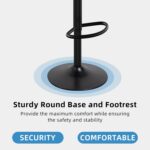 Shintenchi Bar Stools Set of 4 Modern Swivel Bar Chairs, Counter Height Faux Leather Metal Barstools, Upholstered Island Chairs with Back and Footrest, Beige - Image 6