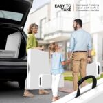 VINGLI Picnic Table Set with 2 Benches, 6 Feet Camping Table Chair Set,3-Piece Folding Furniture for Indoor or Outdoor Use, Smooth Tabletop, White - Image 5