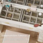 Vanity Desk with Mirror and Lights, Modern Glass Top Makeup Vanity Table with Power Outle 5 Drawers & Adjustable Shelves, 3 Lighting Modes Adjustable Brightness for Bedroom - Image 7