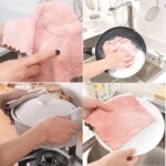 Kitchen Cloth, Microfiber Dish Towels Washcloths, Super Absorbent Coral Velvet Dishtowels, Premium Cleaning Cloths,Non-Stick Oil Quick Dry Dish Towels, Soft Tea Towel, Table Cleaning Cloths. (10) - Image 5