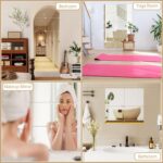 JUNEBRUSHS 4 Pack Self Adhesive Acrylic Mirror, 8 x 8 Inch Mirror Tiles,Flexible Plastic Mirror Sheets Wall Stickers,2MM Thick Mirrors - Image 5