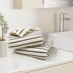 Jacquotha Black and White Striped Hand Towels for Bathroom, Vintage Kitchen Decor, Guest Use, Adults & Kids, Natural Cotton, 14” x 29” - Image 5