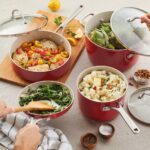 KitchenAid Hard Anodized Ceramic 9-Piece Nonstick Cookware Set – Includes Fry Pans, Saucepan, Stockpot, Durable, Even Heating, Oven Safe to 500°F, Empire Red - Image 8