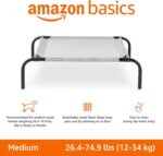 Amazon Basics Cooling Breathable Elevated Dog Bed with Durable Metal Frame, Medium, 43 x 26 x 7.5 Inch, Grey, Easy to Assemble - Image 3